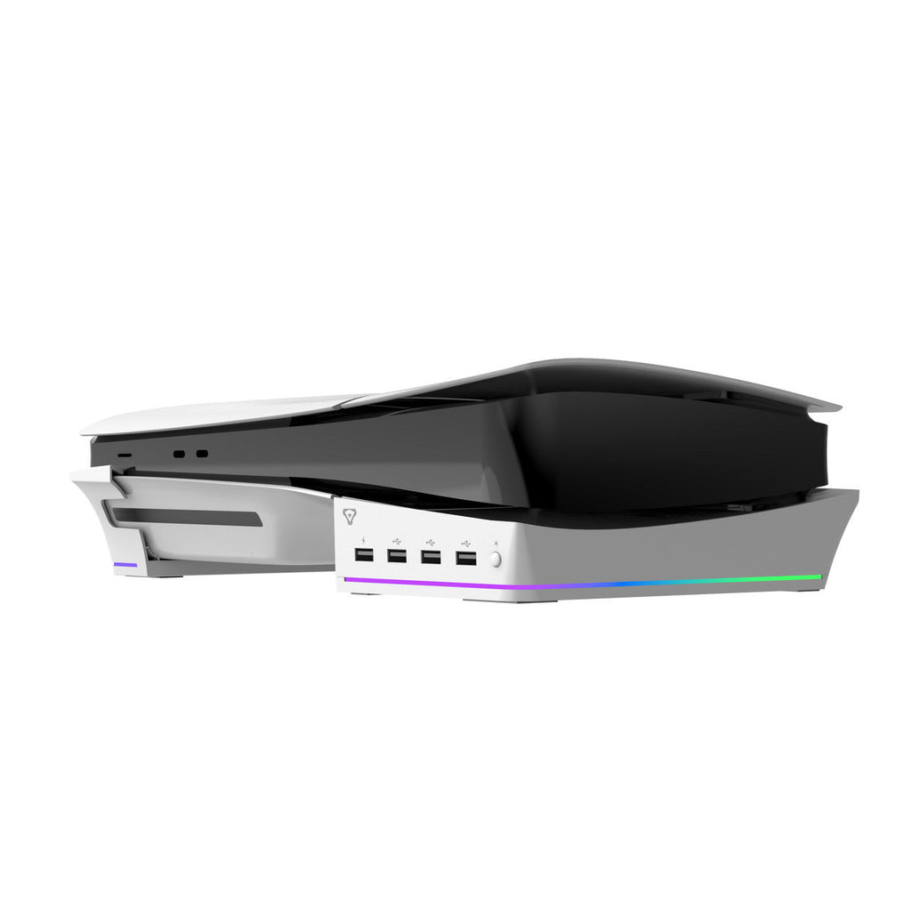 Laser RGB Stand for PS5 Slim with 4 USB Ports & Fast Charge