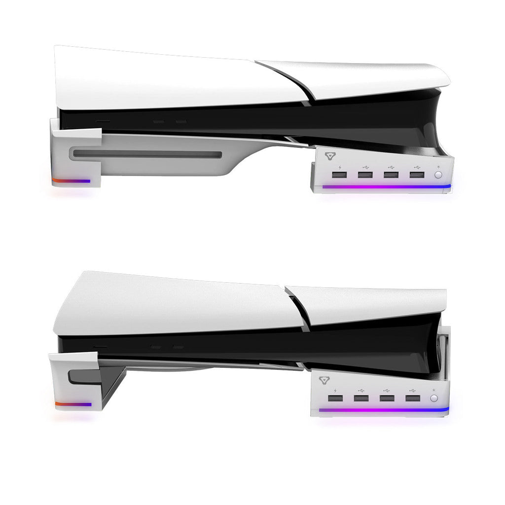 Laser RGB Stand for PS5 Slim with 4 USB Ports & Fast Charge