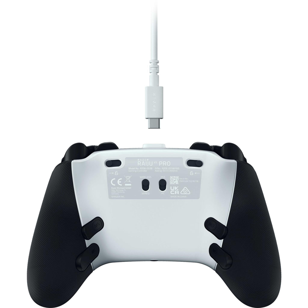 Razer Raiju V3 Pro Wireless Gaming Controller for PlayStation 5 & PC (White)