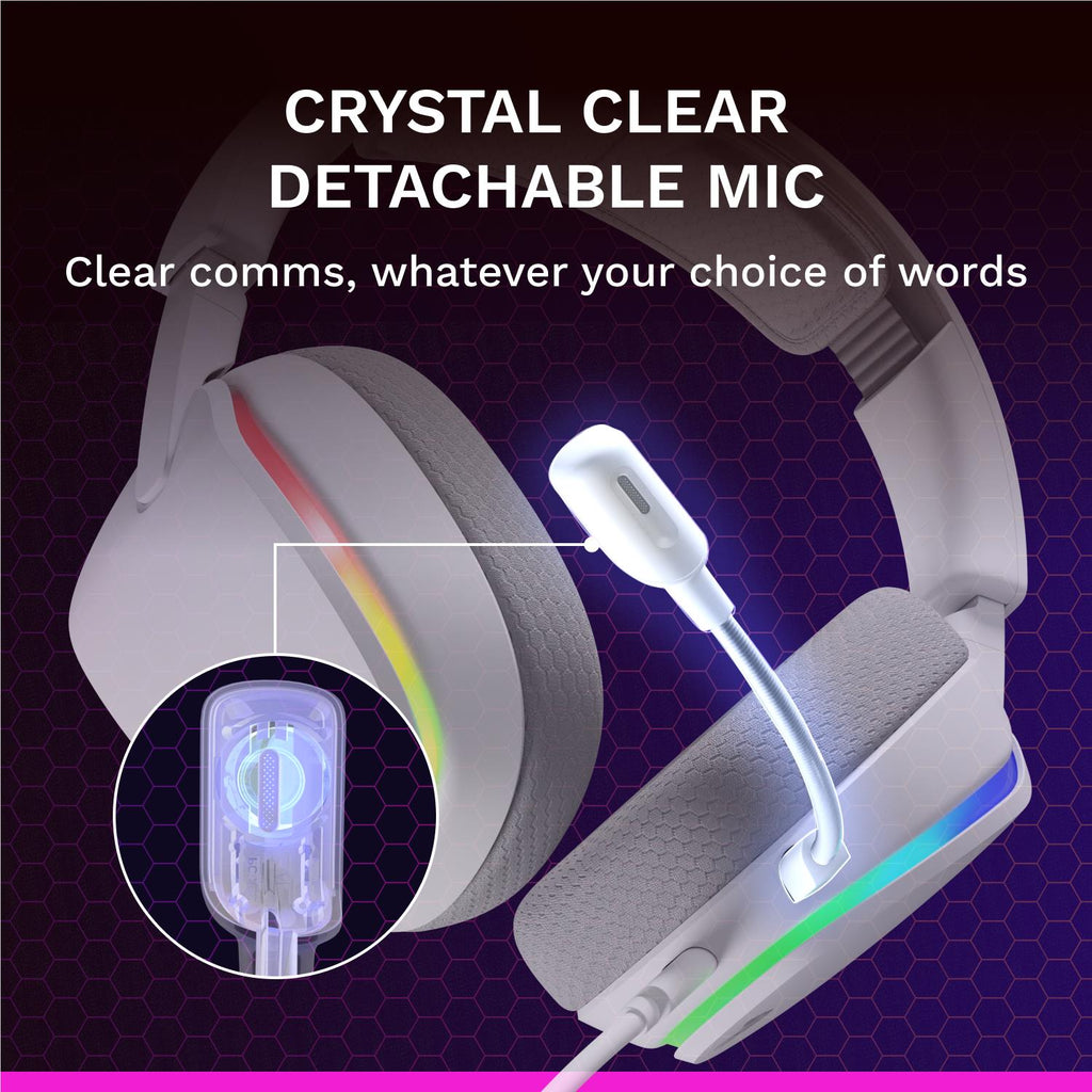 Glorious GHS Eternal RGB Stereo RGB Gaming Headset for PS5, PS4, Switch and PC (White)